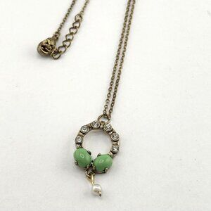 Vintage estate rhinestone gold filled charm necklace